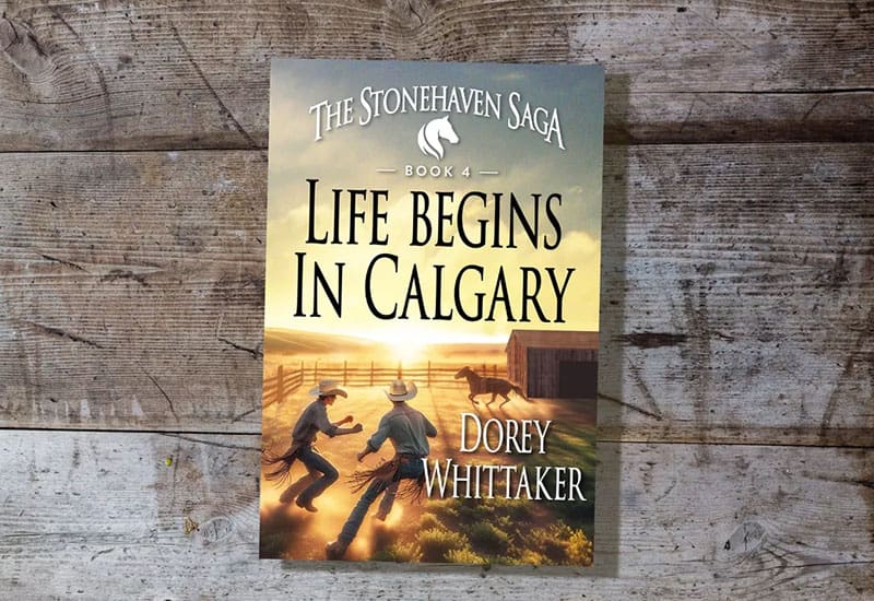 A book cover with the title of life begins in calgary.