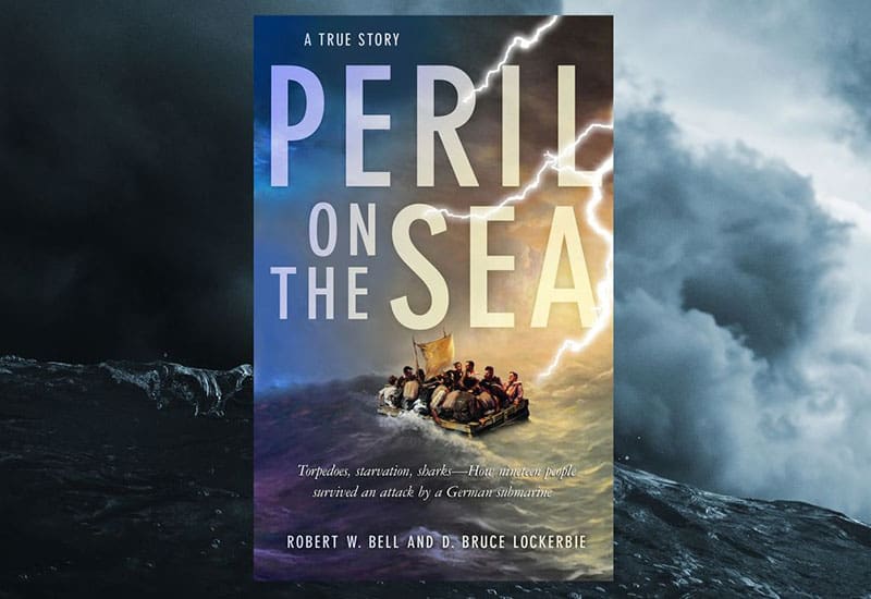 A book cover with the title peril on the sea.