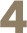 A green and brown four with an arrow.