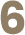 A green and brown pixel art style number six.