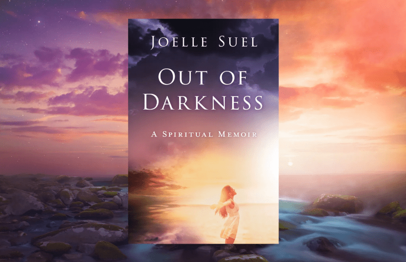 A book cover with the title of out of darkness.