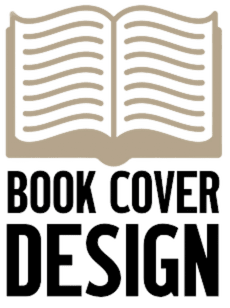 Open book icon above book cover design text
