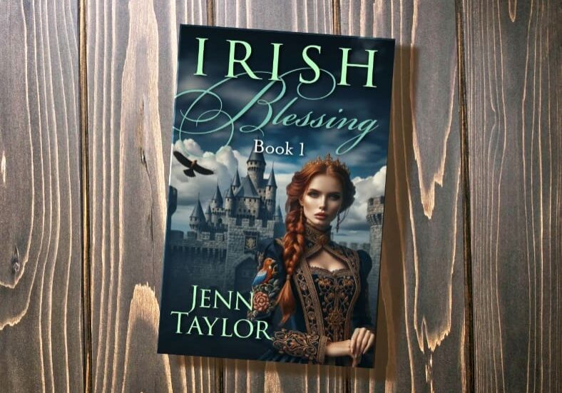 A book cover with a woman in medieval dress.